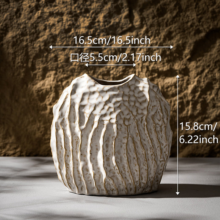 Texturiertes rustikales handgemachtes keramisches Tisch-Drop-Vase