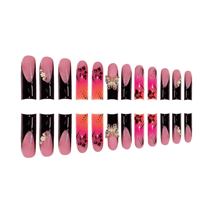 Premium 3D Floral Press-On Nagelkunst Karnz