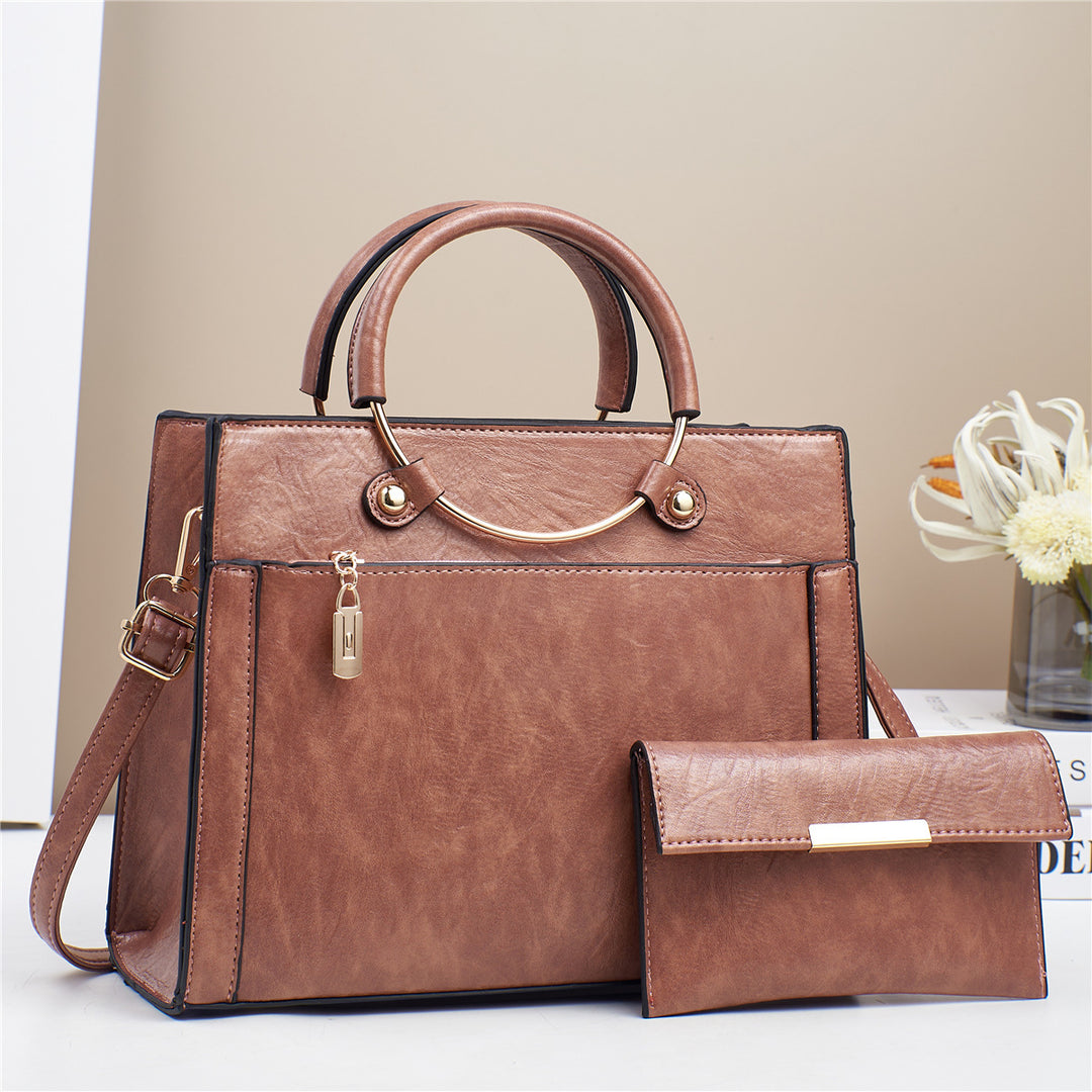 Elegante Handtasche mit Abnehmbaren Schulterriemen und Passendem Geldbeutel Karnz