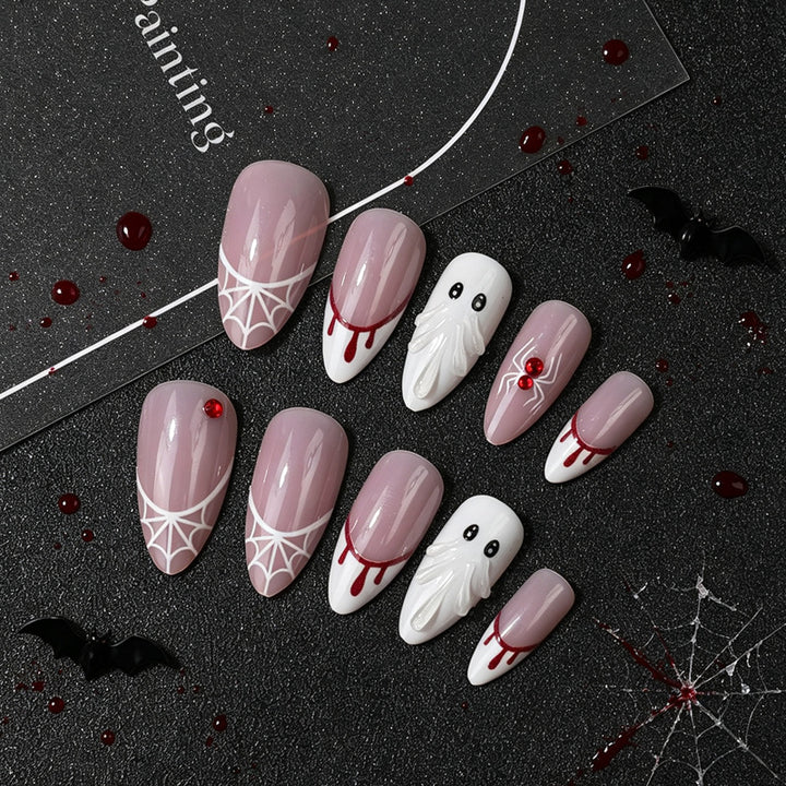 Kreatives Halloween-Themen Press-On Nail Set Karnz