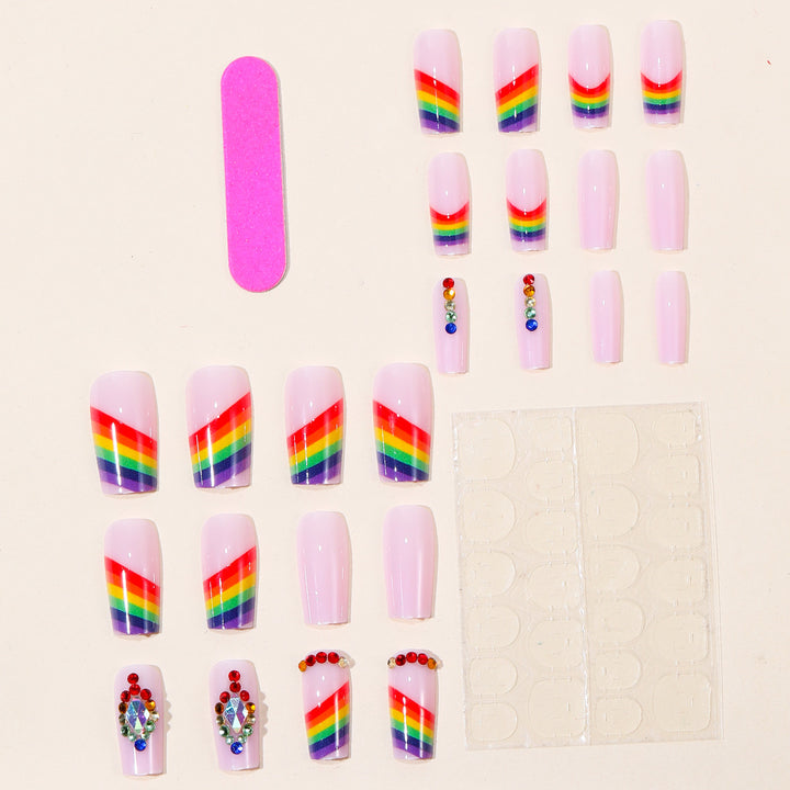 Glamorous Regenbogen-inspirierte Nail Art Extensions Karnz