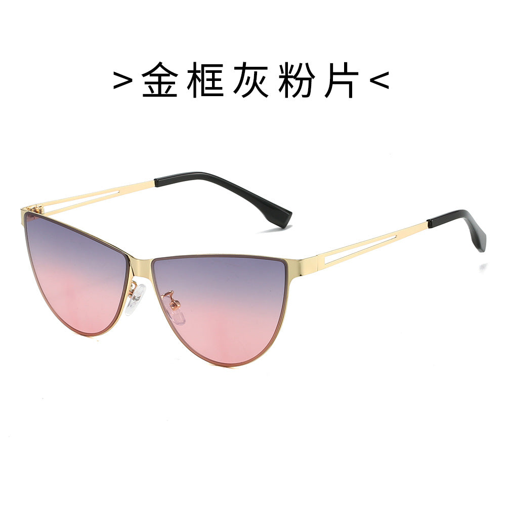 Damen Modische Cat-Eye Sonnenbrille mit elegantem Metallgestell Karnz