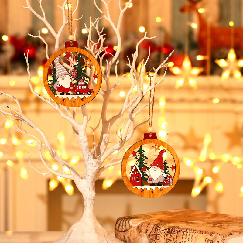 Dekorative Holz-Santa-Szene Ornament Schüssel