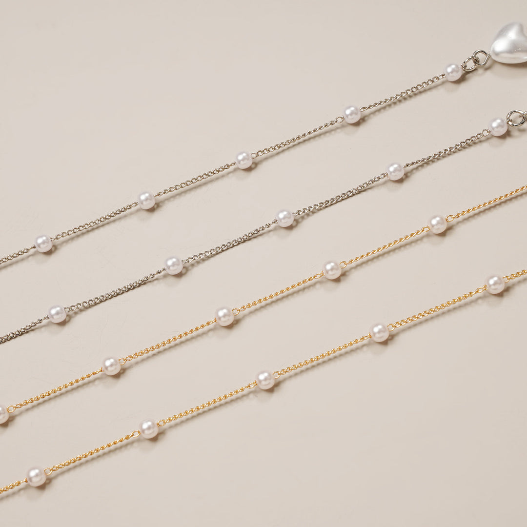Elegante Herzförmige Perlenkette Karnz