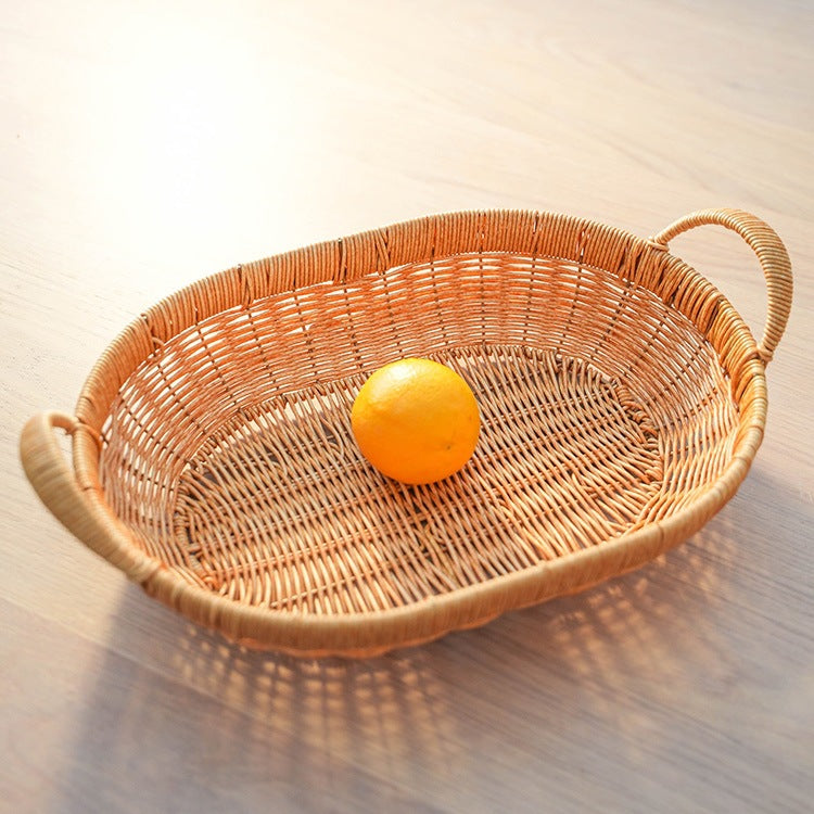 Handgefertigte runde Weidenfrüchtschale Karnz