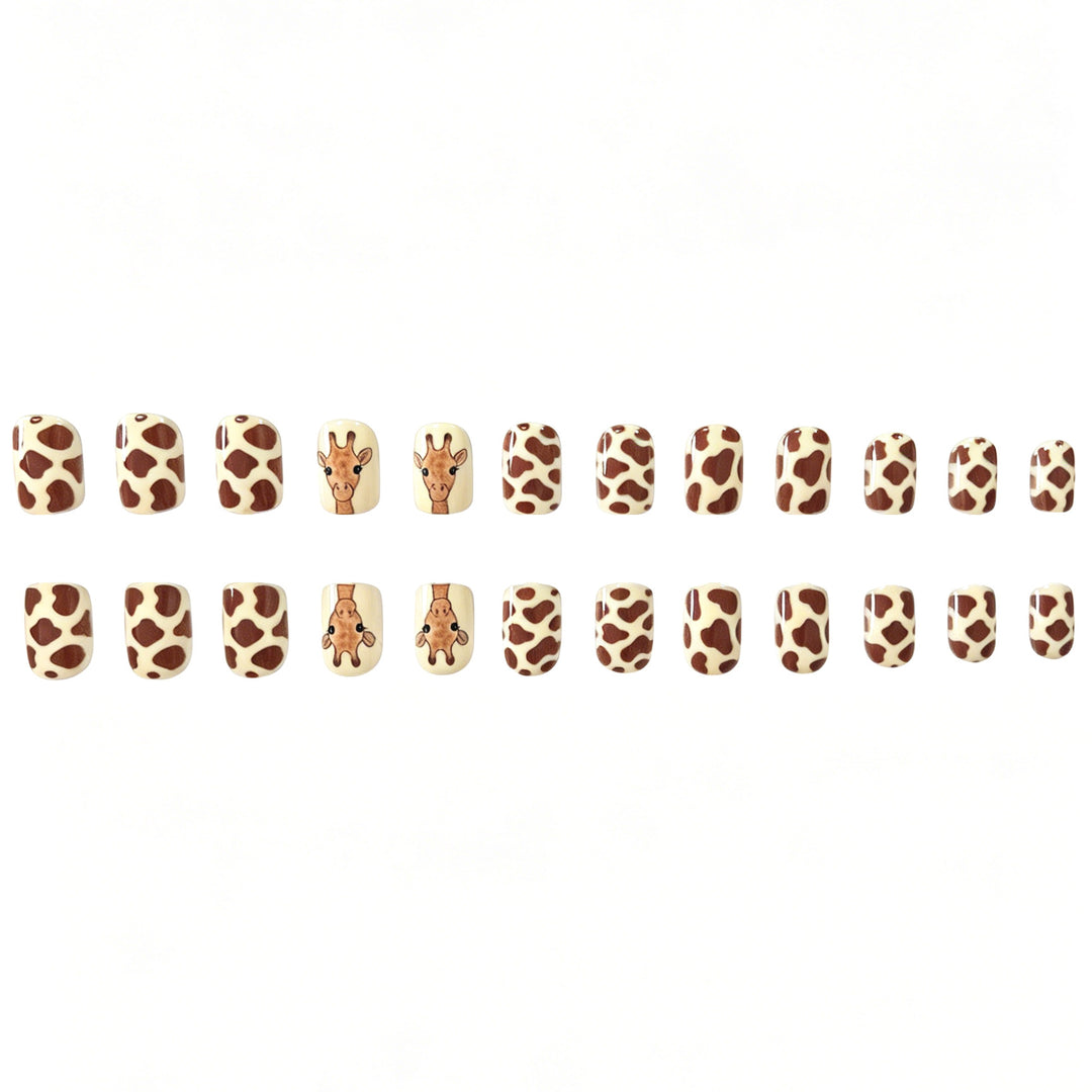 Künstlerische Giraffen-Themen Nagelkunst Extensions Karnz