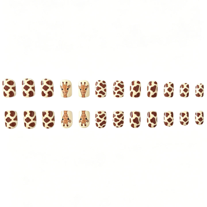 Künstlerische Giraffen-Themen Nagelkunst Extensions Karnz
