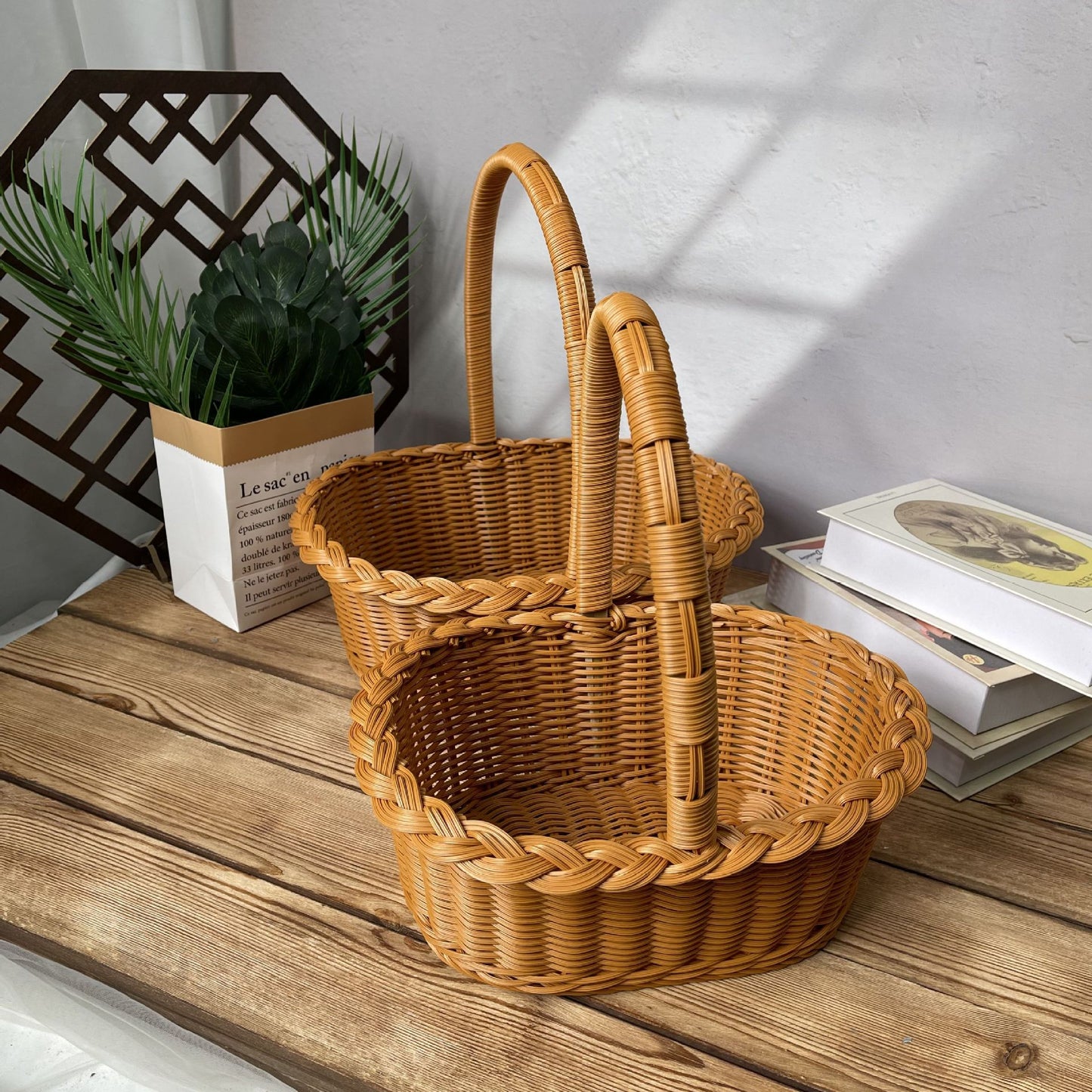 Damen eleganter geflochtener Einkaufskorb Karnz