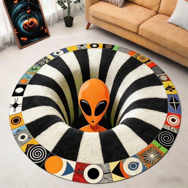 Alien-Themen 3D Illusions-Teppich