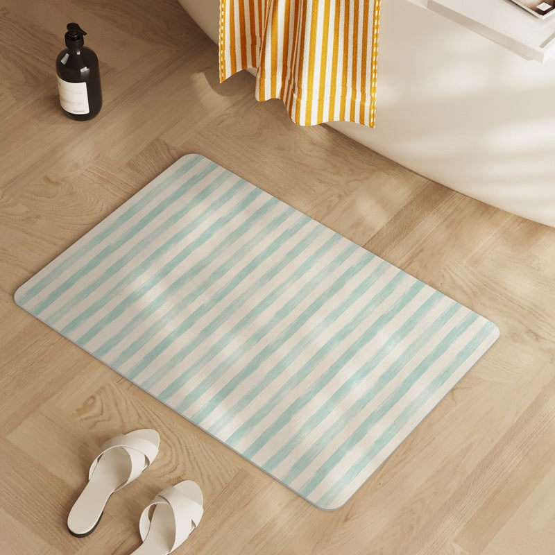 Stylische gestreifte Badematte