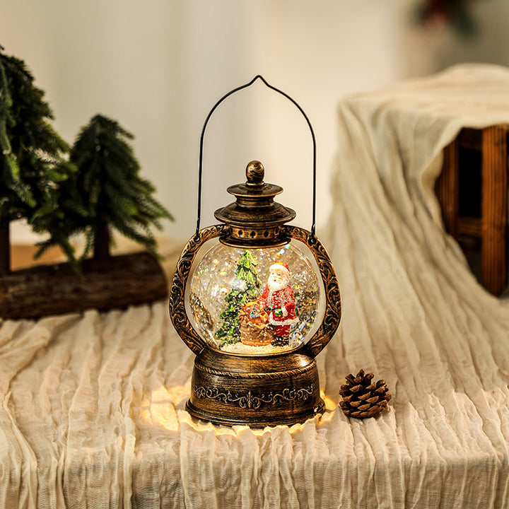 Nostalgische Weihnachtslaterne mit Schneekugel Karnz