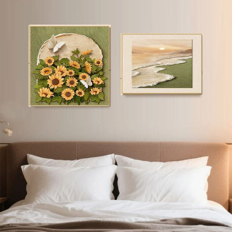 Elegante Blumenreiche Relief Wanddekoration