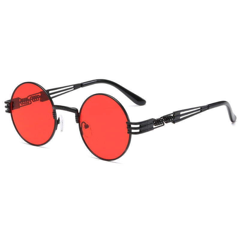 Damen Retro-Inspirierte runde Sonnenbrille mit einzigartigem Metallrahmen Karnz