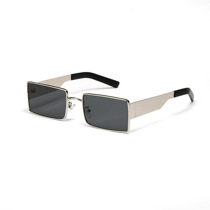 Damen stilvolle rechteckige Sonnenbrille mit modernem Metallgestell Karnz