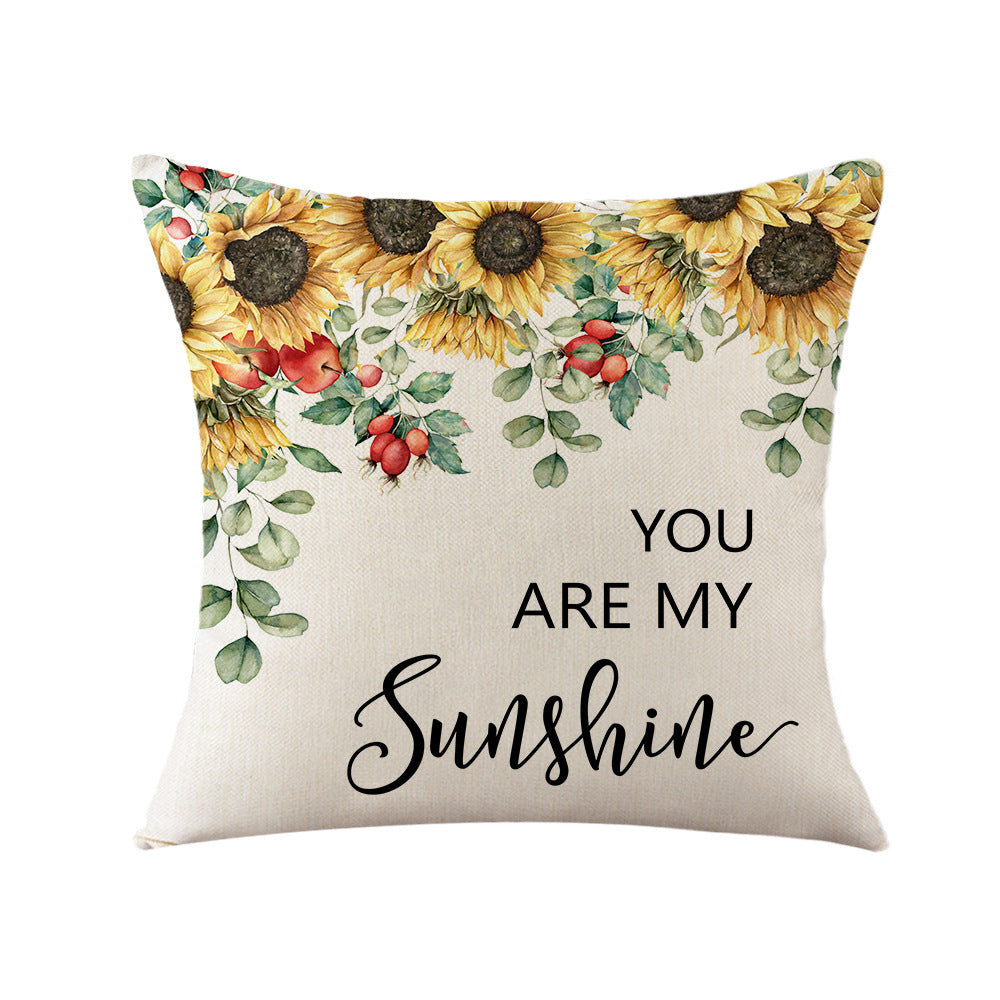Damen Kissenbezug mit Sonnenblumenmuster Karnz