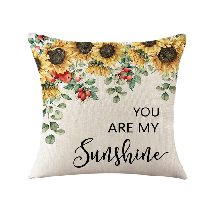Damen Kissenbezug mit Sonnenblumenmuster Karnz