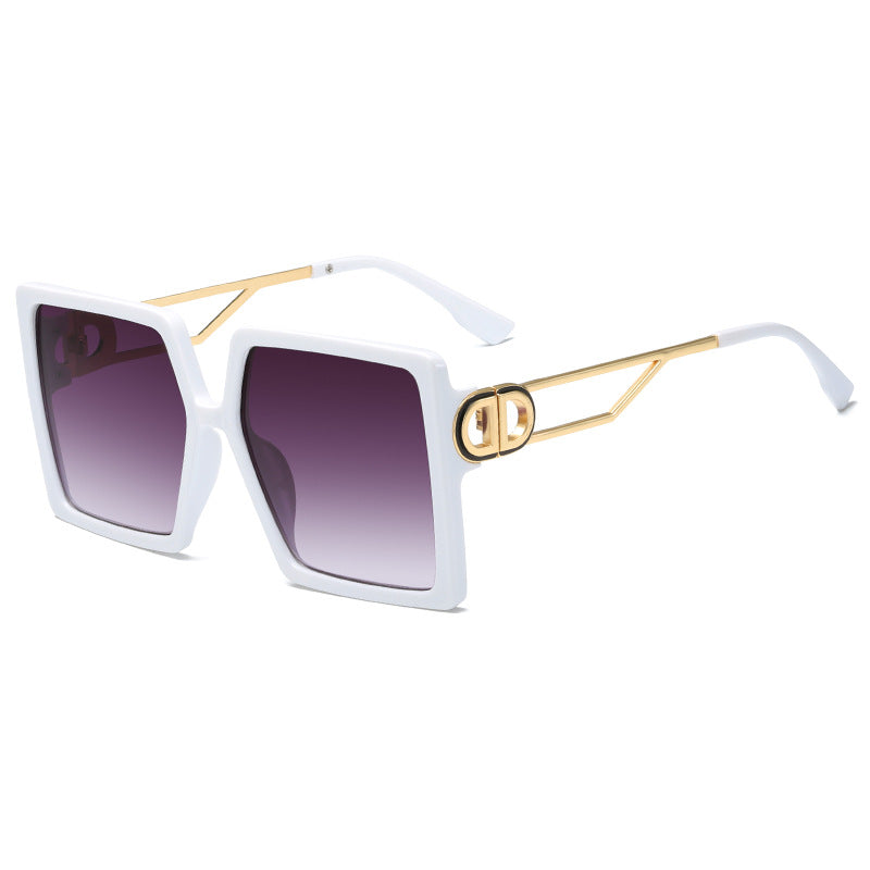 Damen oversized quadratische Sonnenbrille mit elegantem Metallgestell und polarisierenden Gläsern Karnz