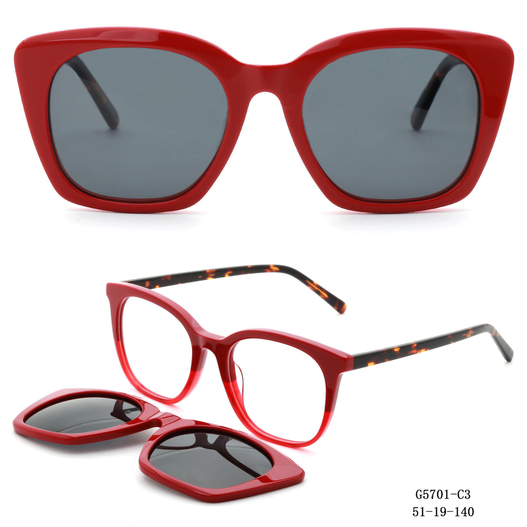 Damen Retro-inspirierte Sonnenbrille mit abnehmbaren Gläsern Karnz