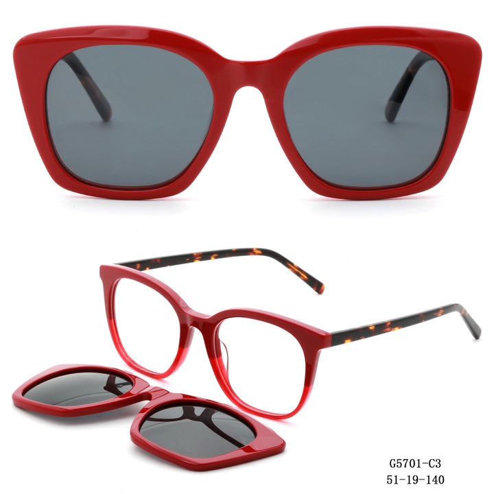 Damen Retro-inspirierte Sonnenbrille mit abnehmbaren Gläsern Karnz