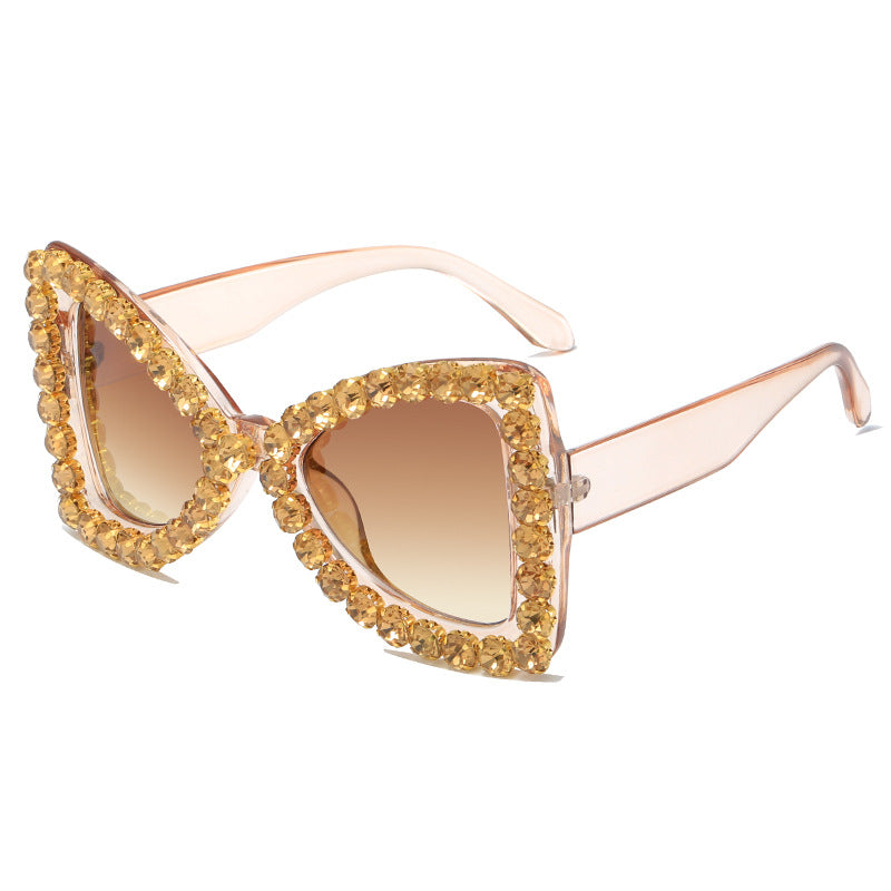Damen Glamouröse Sonnenbrille mit Kristallverzierung Karnz