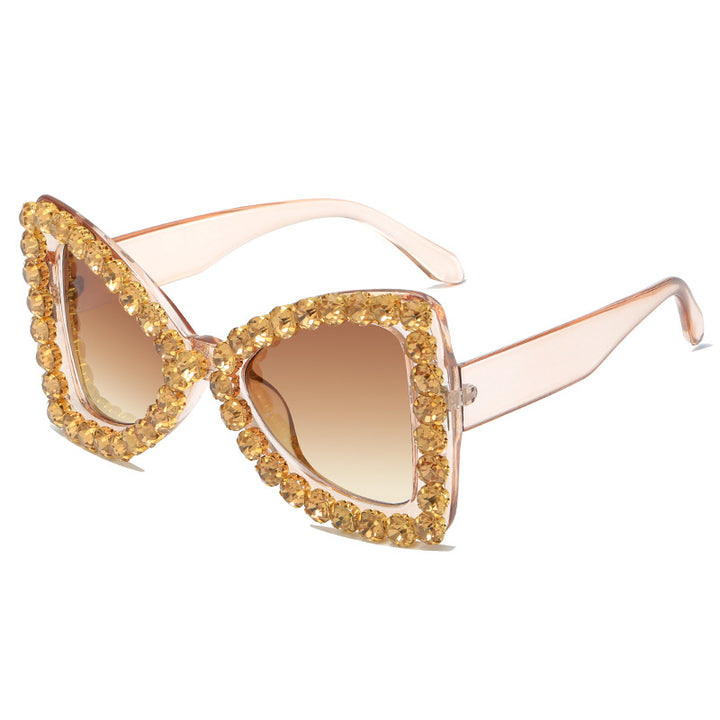 Damen Glamouröse Sonnenbrille mit Kristallverzierung Karnz