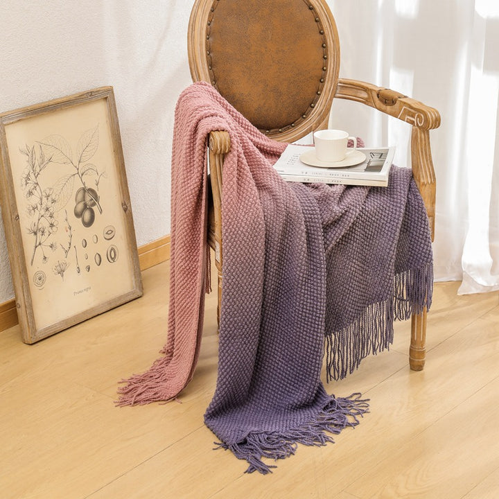 Gemütliche gestrickte Wurfdecke