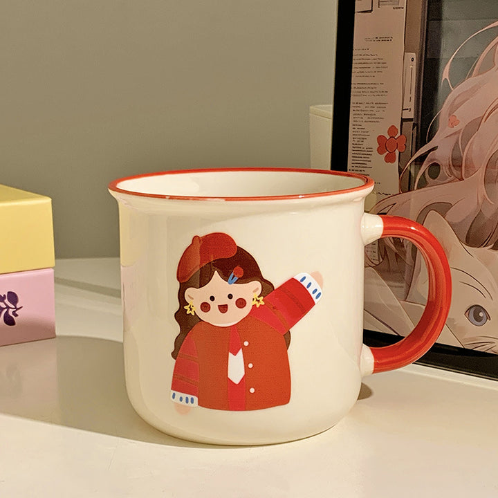 Keramiktasse mit Verspieltem Illustrationsdesign Karnz