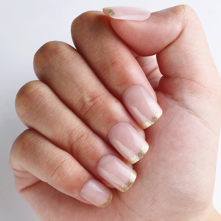 Premium Glossy French Tip Press-On Nails Karnz