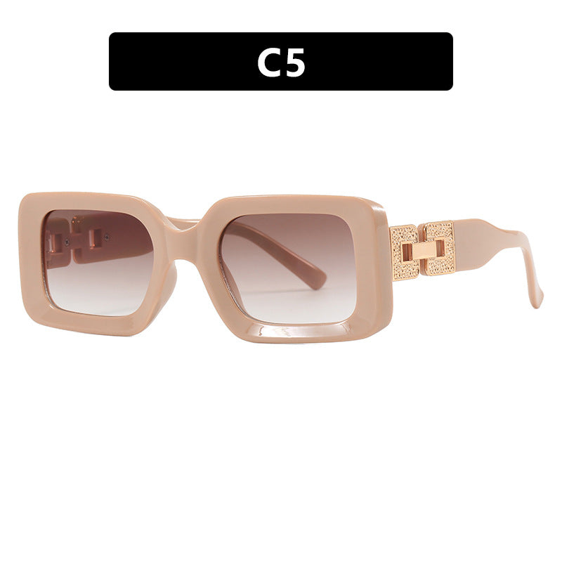 Damen modische Sonnenbrille im eleganten quadratischen Design mit luxuriösen goldenen Akzenten Karnz