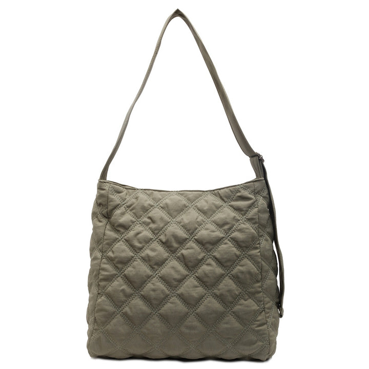 Gestepptes Weiches Stoff Schultertasche Karnz