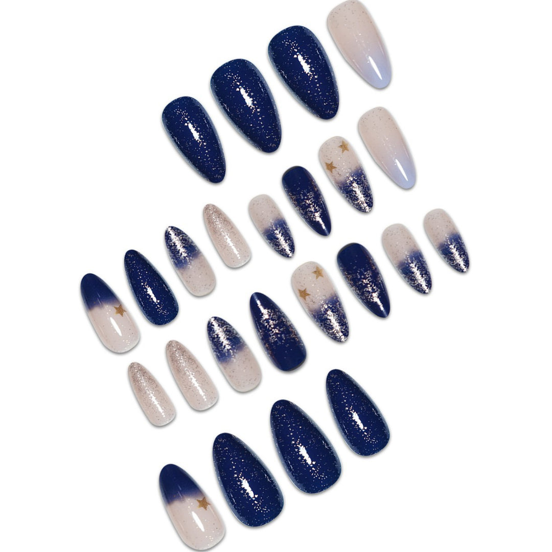 Stiletto Press-On-Nailart-Erweiterungen mit Sternen-Designs Karnz