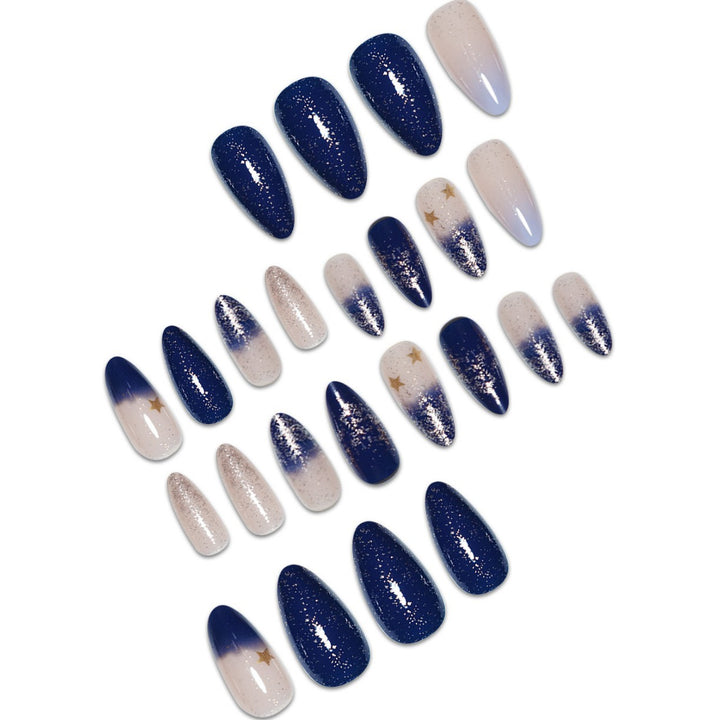 Stiletto Press-On-Nailart-Erweiterungen mit Sternen-Designs Karnz