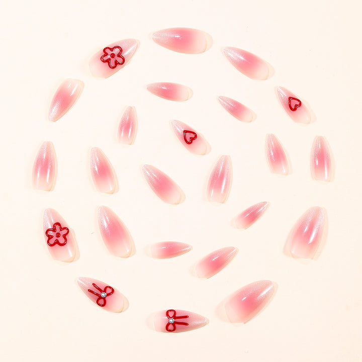 Stylische 3D Blumen Acryl Nagelkunstverlängerungen Karnz
