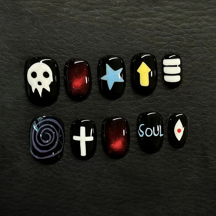 Themenhafte Press-On Nagelkunst Karnz
