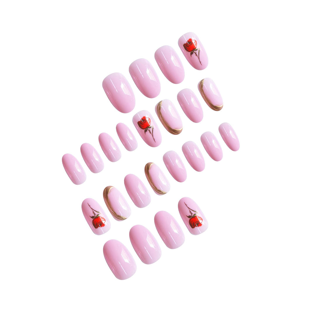 Florale Rosen Nagelkunst Karnz