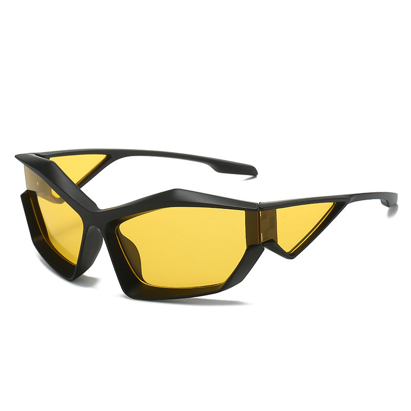 Damen sportliche Performance-Sonnenbrille mit modernem Geometrie-Rahmen Karnz