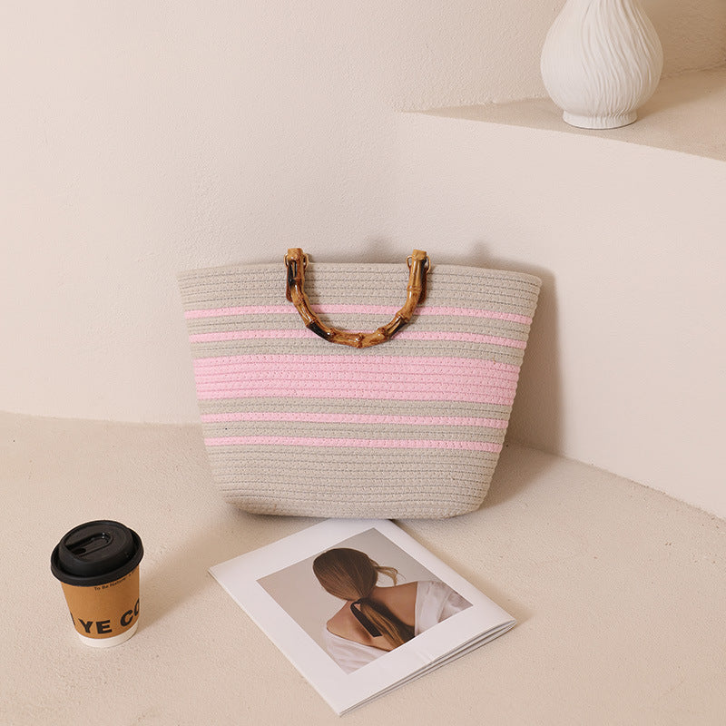 Damen Tragetasche mit elegantem geflochtenem Griff Karnz