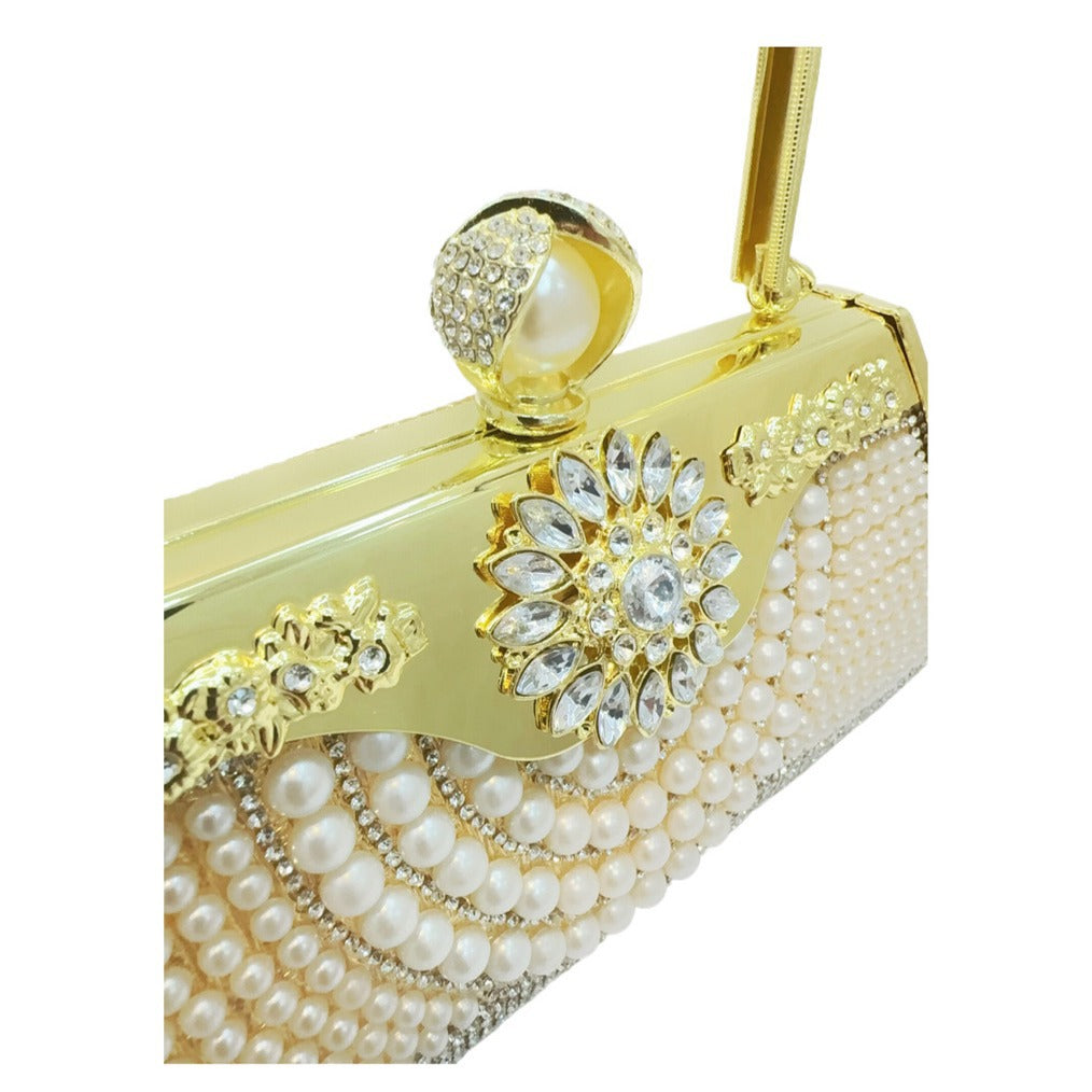 Vintage Perlenverzierte Abendtasche