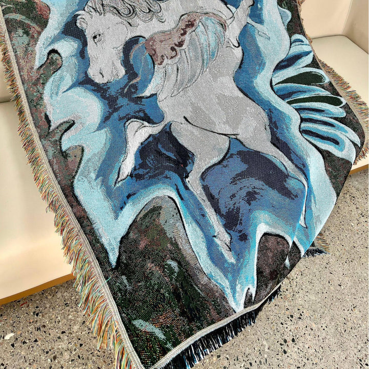 Künstlerische Einhorn-Themen Wandteppich Decke
