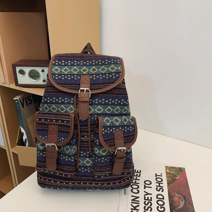 Künstlerisch gemusterter Canvas-Rucksack