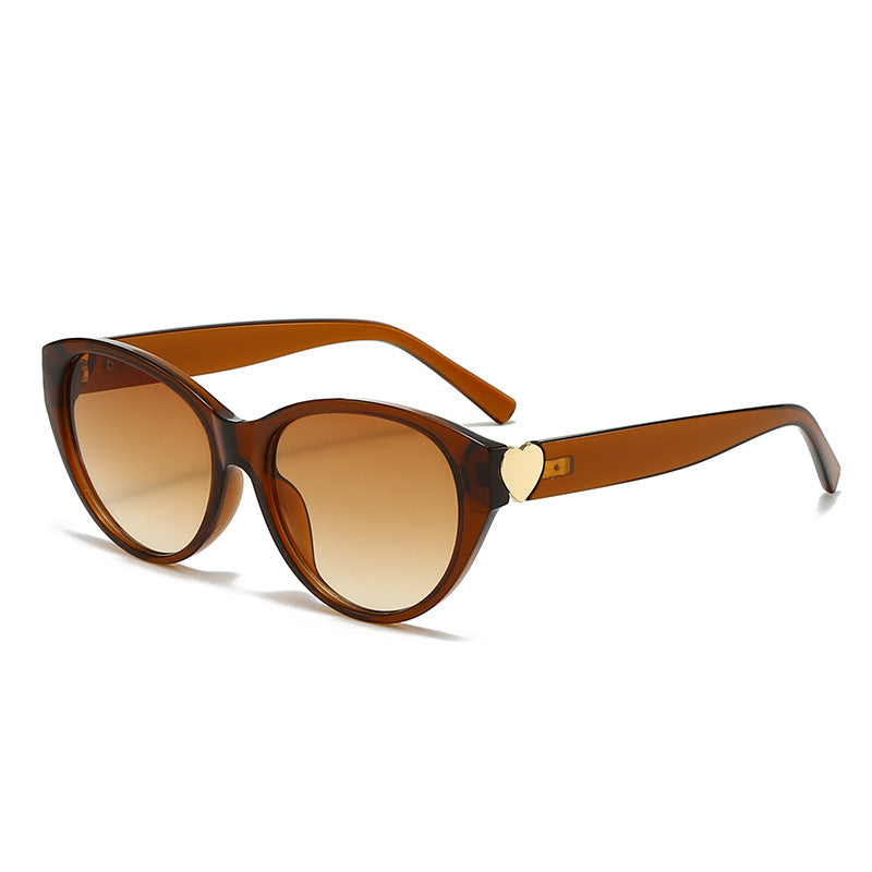 Damen Cat-Eye Sonnenbrille mit Herzmotiv Karnz