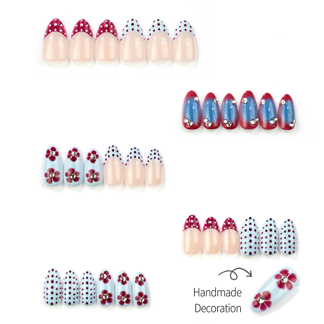 Blumenkarten-Händedruck-Nagelset