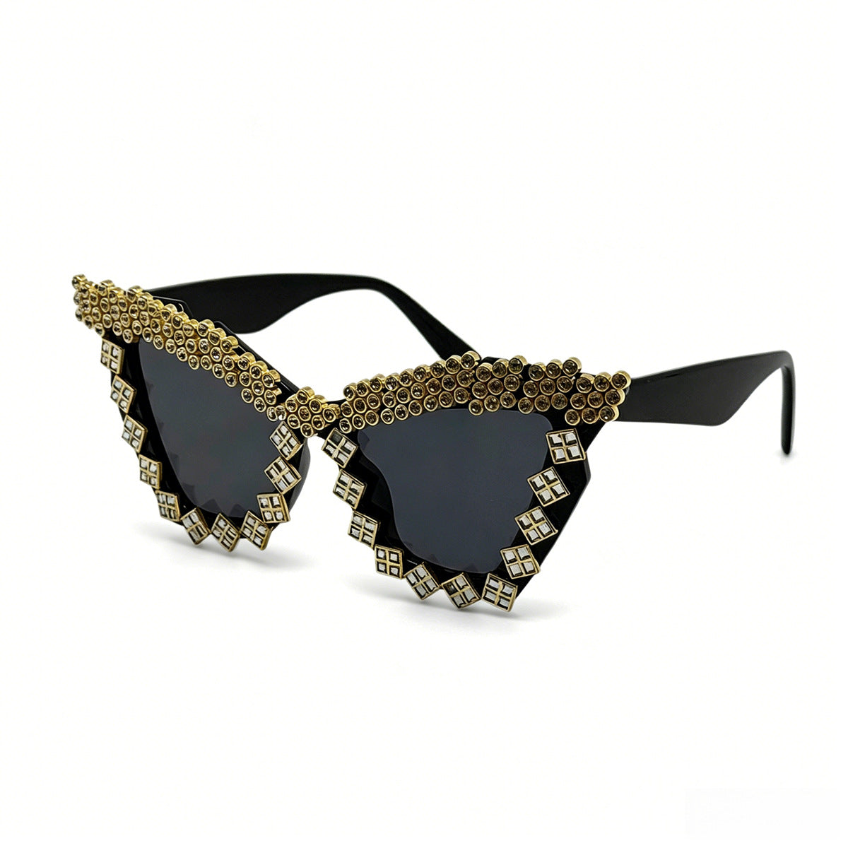 Damen Designer-Sonnenbrille mit glamourösem kristallverziertem Rahmen Karnz