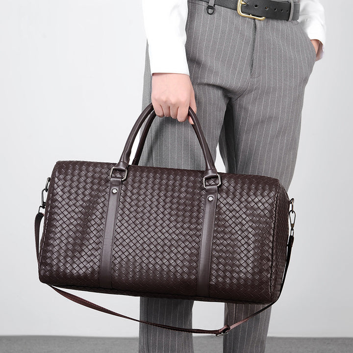 Woven Leather Weekend Duffle Karnz