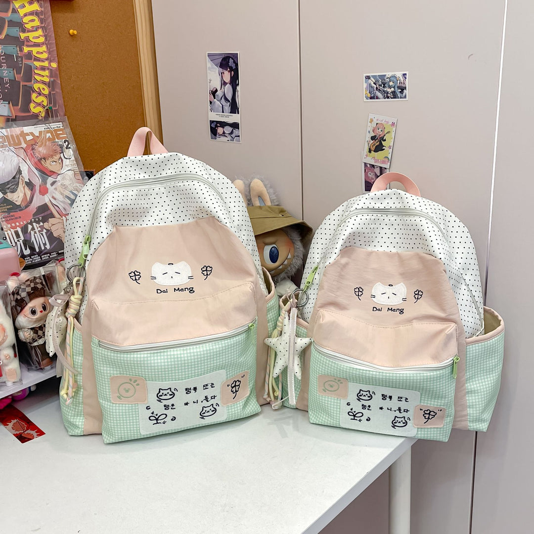 Niedlicher illustrierter Katzen-Themen-Rucksack