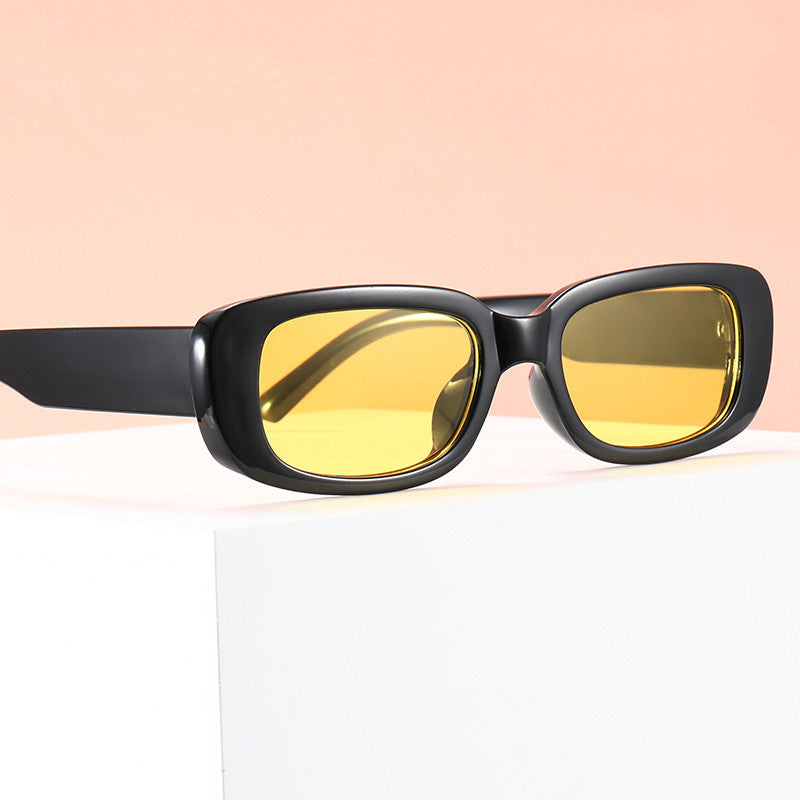 Damen modische Retro-Sonnenbrille mit rechteckigem Rahmen Karnz