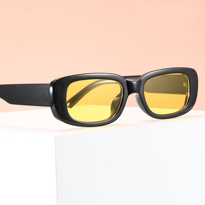 Damen modische Retro-Sonnenbrille mit rechteckigem Rahmen Karnz