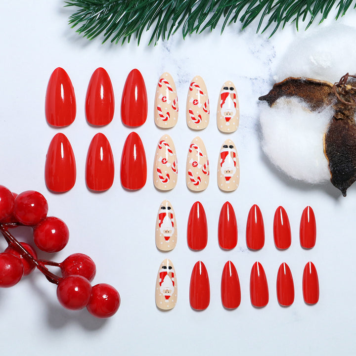 Festliches Santa Claus Press-On Nagelset Karnz