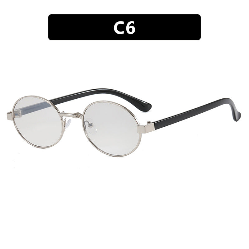 Damen runde Brille mit elegantem Metallrahmen und verstellbaren Nasenpads Karnz