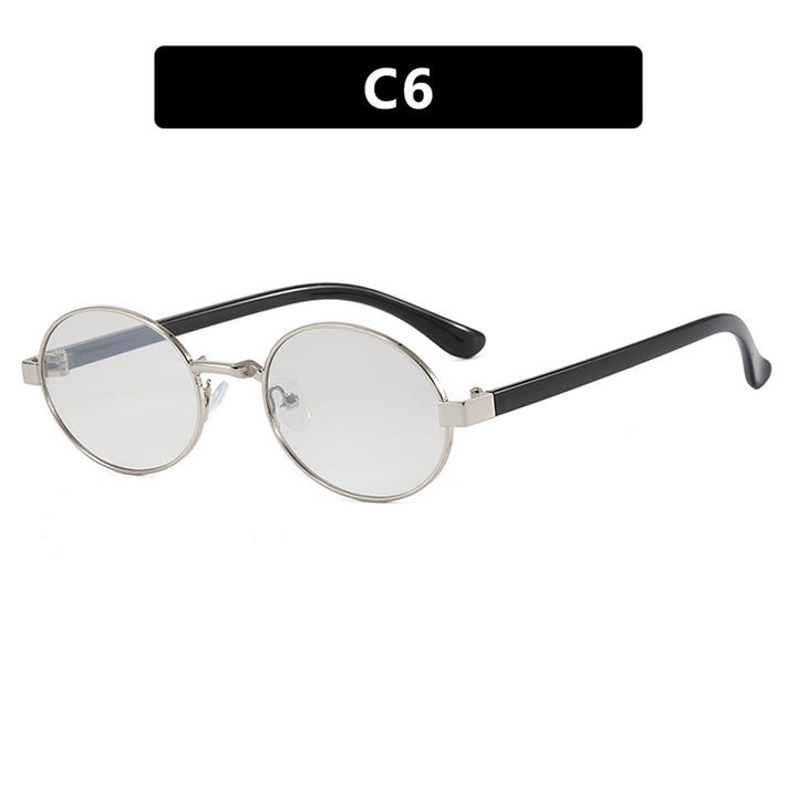 Damen runde Brille mit elegantem Metallrahmen und verstellbaren Nasenpads Karnz